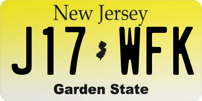 NJ license plate J17WFK