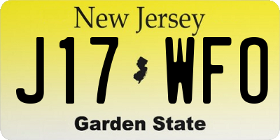 NJ license plate J17WFO