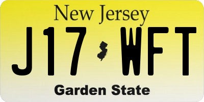 NJ license plate J17WFT