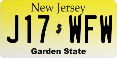 NJ license plate J17WFW