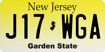NJ license plate J17WGA