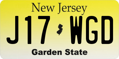 NJ license plate J17WGD