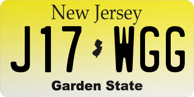 NJ license plate J17WGG