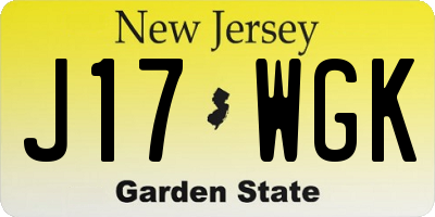 NJ license plate J17WGK