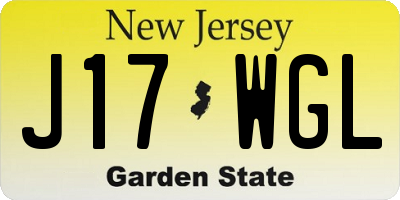 NJ license plate J17WGL