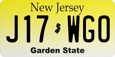 NJ license plate J17WGO