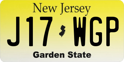 NJ license plate J17WGP