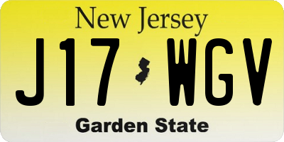 NJ license plate J17WGV