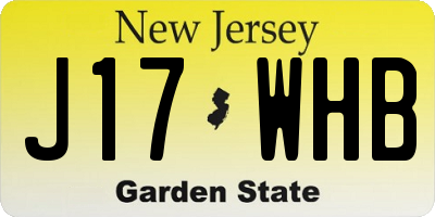 NJ license plate J17WHB