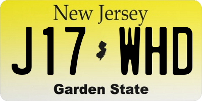 NJ license plate J17WHD