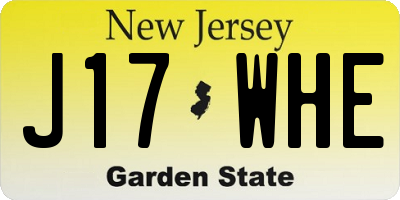 NJ license plate J17WHE