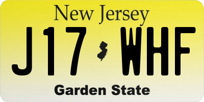 NJ license plate J17WHF