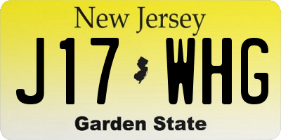 NJ license plate J17WHG