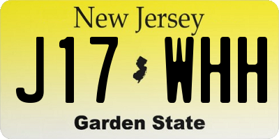 NJ license plate J17WHH