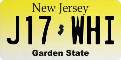 NJ license plate J17WHI
