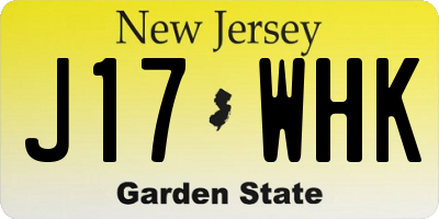 NJ license plate J17WHK