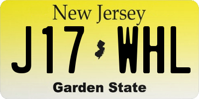 NJ license plate J17WHL