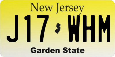 NJ license plate J17WHM