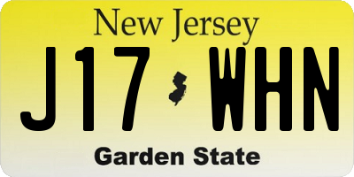 NJ license plate J17WHN