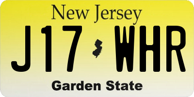 NJ license plate J17WHR