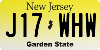 NJ license plate J17WHW