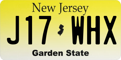 NJ license plate J17WHX