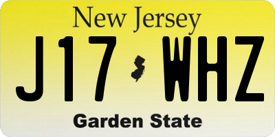 NJ license plate J17WHZ