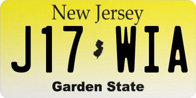 NJ license plate J17WIA
