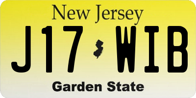 NJ license plate J17WIB