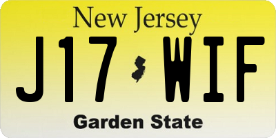 NJ license plate J17WIF
