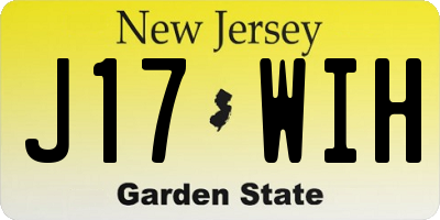 NJ license plate J17WIH