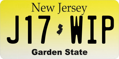 NJ license plate J17WIP