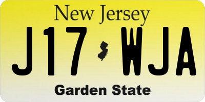 NJ license plate J17WJA