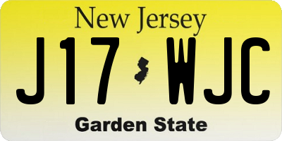 NJ license plate J17WJC