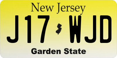 NJ license plate J17WJD