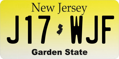 NJ license plate J17WJF