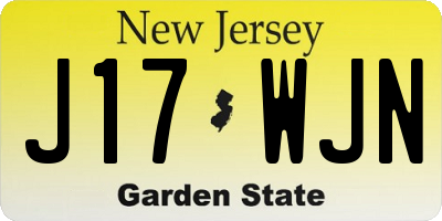 NJ license plate J17WJN