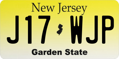 NJ license plate J17WJP