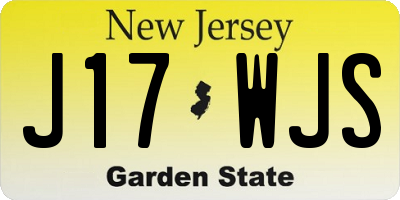 NJ license plate J17WJS