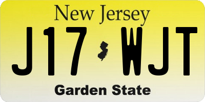 NJ license plate J17WJT