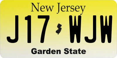 NJ license plate J17WJW