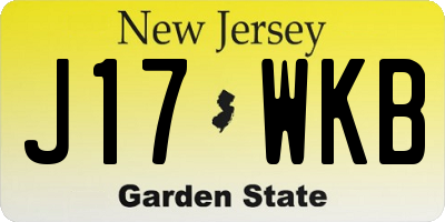 NJ license plate J17WKB