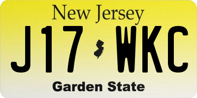 NJ license plate J17WKC