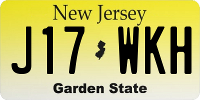NJ license plate J17WKH