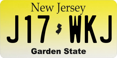 NJ license plate J17WKJ
