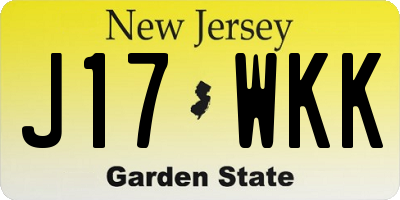 NJ license plate J17WKK