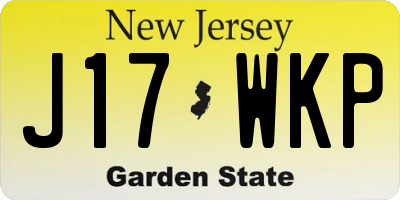 NJ license plate J17WKP