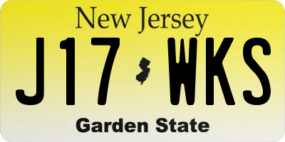 NJ license plate J17WKS