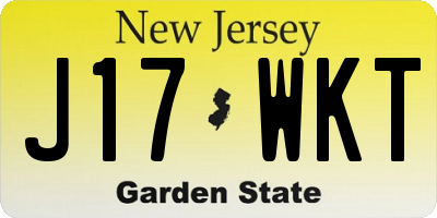 NJ license plate J17WKT