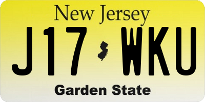 NJ license plate J17WKU